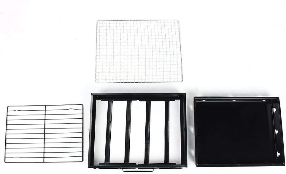 Aufee Griglia a Carbone, Portatile in Acciaio Inox Resistente Pieghevole Barbecue Grill griglia a Carbone di Legna per Campeggio Picnic allaperto Aufee Griglia a Carbone, Portatile in Acciaio Inox Resistente Pieghevole Barbecue Grill griglia a Carbone di Legna per Campeggio Picnic allaperto