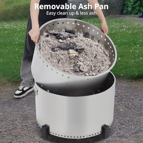 Kiarixo 27INCHFIREPIT-6SDC 27 Inch Stainless Steel Smokeless Fire Pit, Outdoor Smokeless Firepit thumb #4