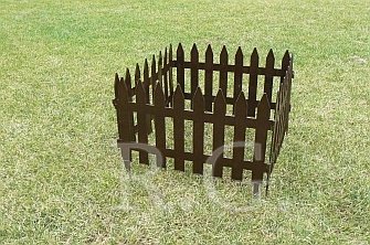 Gartenzaun Zaun Zierzaun Friesenzaun Lattenzaun 3,20m Robuster Gartenzaun Steckzaun (7 Elemente) Beeteinfassung 3 Farben von rg-vertrieb (Braun)