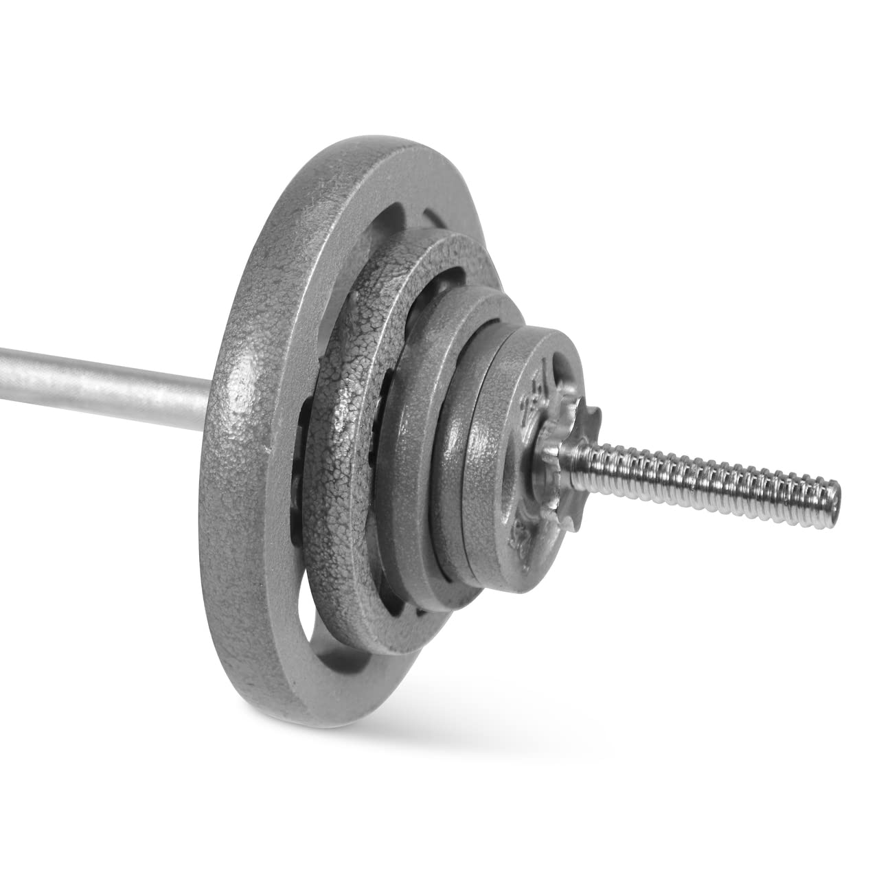 WF Athletic Supply Adjustable Dumbbells Barbell Weight Set with 1-Inch Threaded Chrome Knurled EZ Curl or Straight Bar