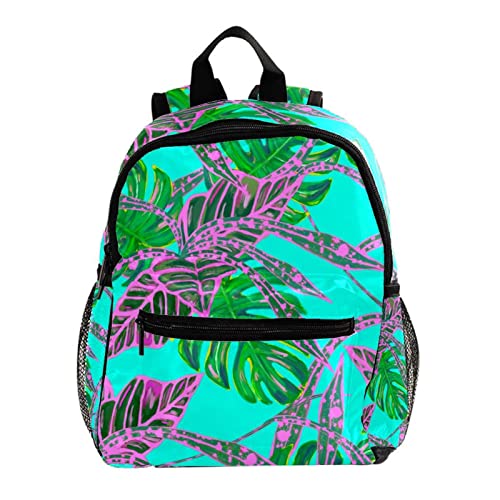 Sac à dos tropical rose vert avec bretelles rembourrées confortables