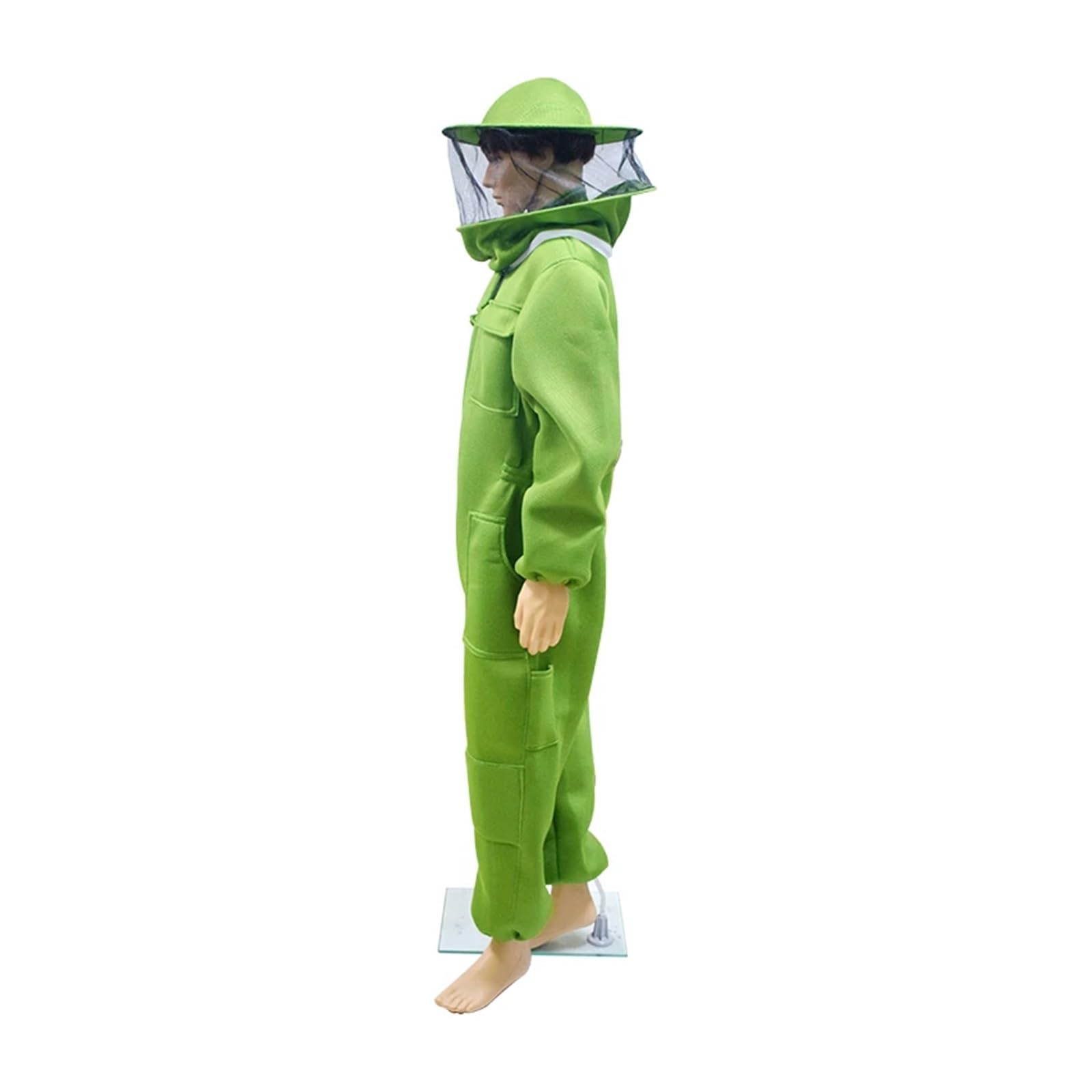 Odzież pszczelarską, Kombinezon ochronny pszczelarski z welonem 3D Air Cotton, wielokolorowy, wiele rozmiarów(Round Hat Yellow,XL)