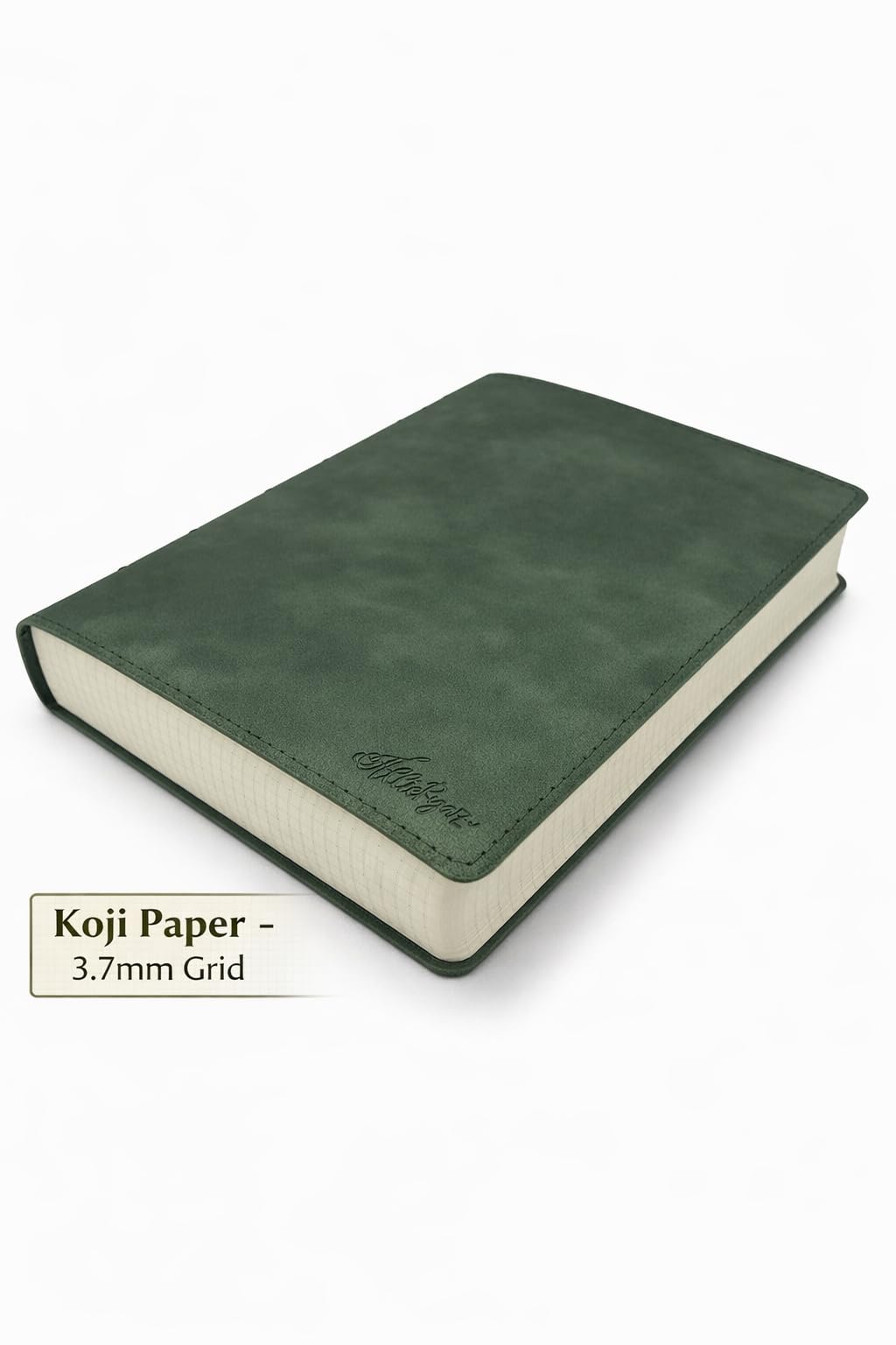 Tomoe River Paper Notebook A5 – 1000 Pages Thick Journal, TRP & Koji Paper Options, Grid (2mm / 3.7mm), Soft Cover, Fountain Pen Friendly (Green, Koji 3.7mm)