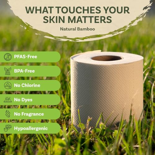 Image of Bamboo Story, Bamboo Toilet Paper Unbleached, 48 Rolls, 3 Ply and 300 Sheets Bamboo Toilet Tissue - FSC Certified, Biodegradable, Chemical Free, Plastic Free, BPA Free, Septic Safe Toilet Paper