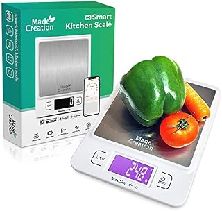 Digital Kitchen Scales, Food Weighing Scales, Cooking Scale For Baking, Food Scale with Nutritional Calculator, High Precision Weighing Scale, with LCD Display, Rechargeable, (5kg).