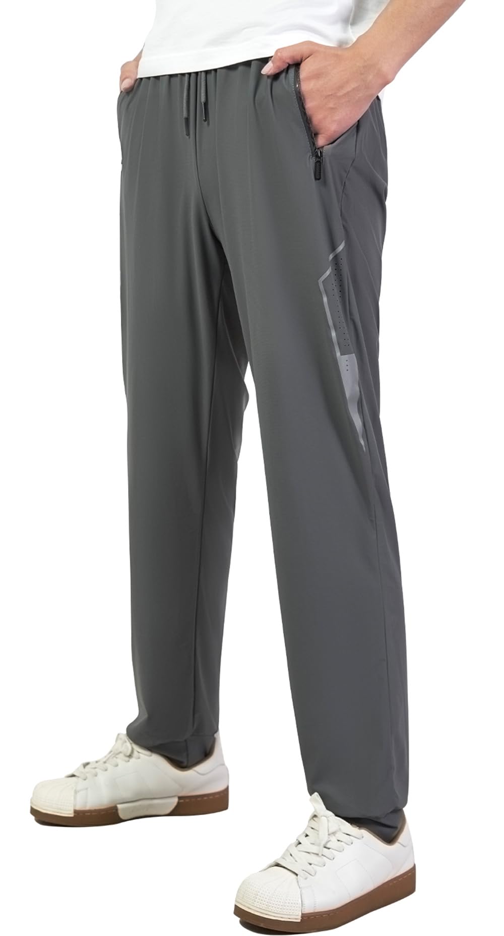 LBL Men's Sweatpants Stretch Lightweight Quick Drying Summer Pants with Zipper Pockets