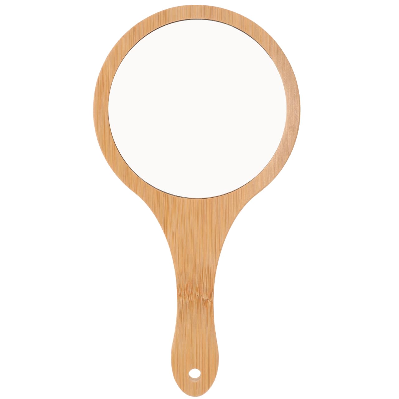 Miroir à main rond en bambou pour éviter les traces de doigts au visage