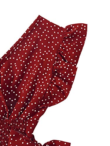 LYANER Women's V Neck Ruffle Cap Sleeve Side Bow Knot Shirred Hem Blouse Crop Tank Top4