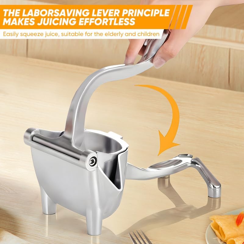Miniatura 8 de Exprimidor manual, exprimidor manual para una extracción eficiente de jugo, prensa de cítricos de aleación de aluminio para limón, naranja, lima,