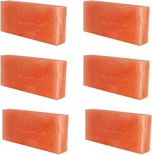 100% Himalayan Salt Tiles 8”x4”x1” for Spa | Natural Pink Salt Tiles for Salt Wall and Salt Room | Salt Floor Tiles for Sauna & Home | Himalayan Salt Block for Cooking Plate & Grilling Slab - Pack of 10 Salt Blocks