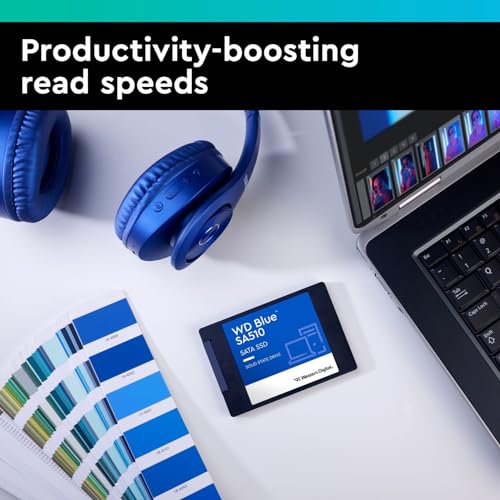 WD Blue SA510 250GB 2.5" SATA SSD with up to 555MB/s read speed, black,blue - Image 2