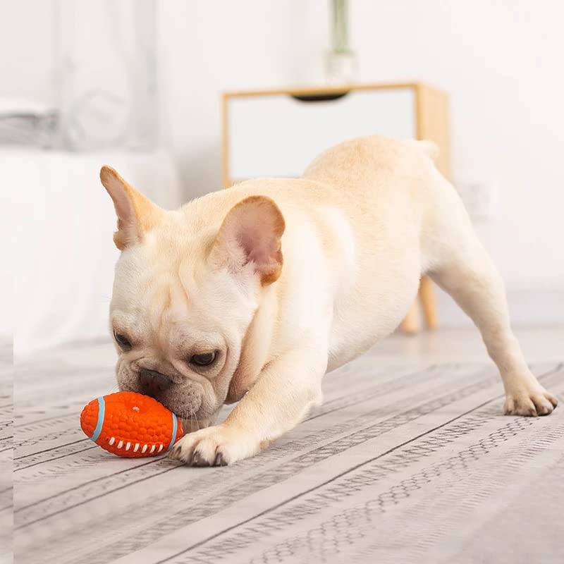 THE DDS STORE Interactive Dog Toys Nontoxic Squeak Chew Ball Toy Durable Squeaky Rugby Dog Ball Toy Chew Textured Latex Toy for Small Medium Dogs & Cats (B07NDK274W) Amazon Price History, Amazon Price Tracker