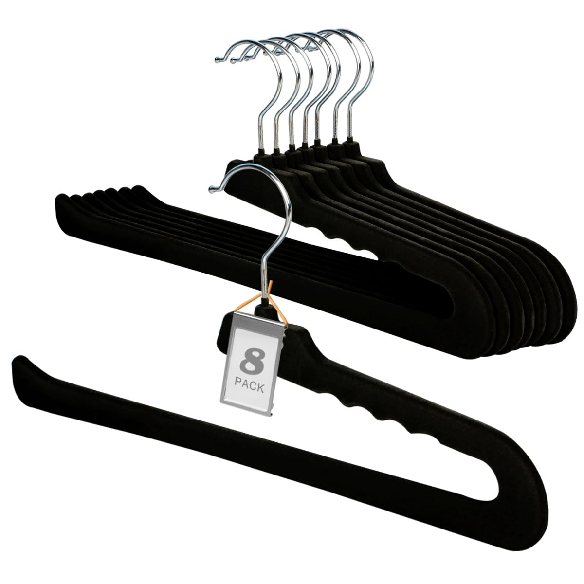 Perchas para ropa y pantalones (8, negro)