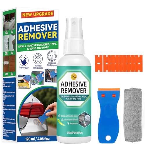 Glue Remover Surface-Safe Adhesive Remover with Plastic Scraper Sticker Remover for Easy Removal of Stickers Labels Decals Tape Residue Chewing Gum Remover