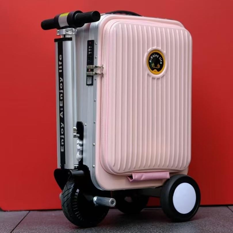 Pink Electric Rideable Suitcase – 20L Smart Carry-On Luggage with USB Charging & TSA Lock2