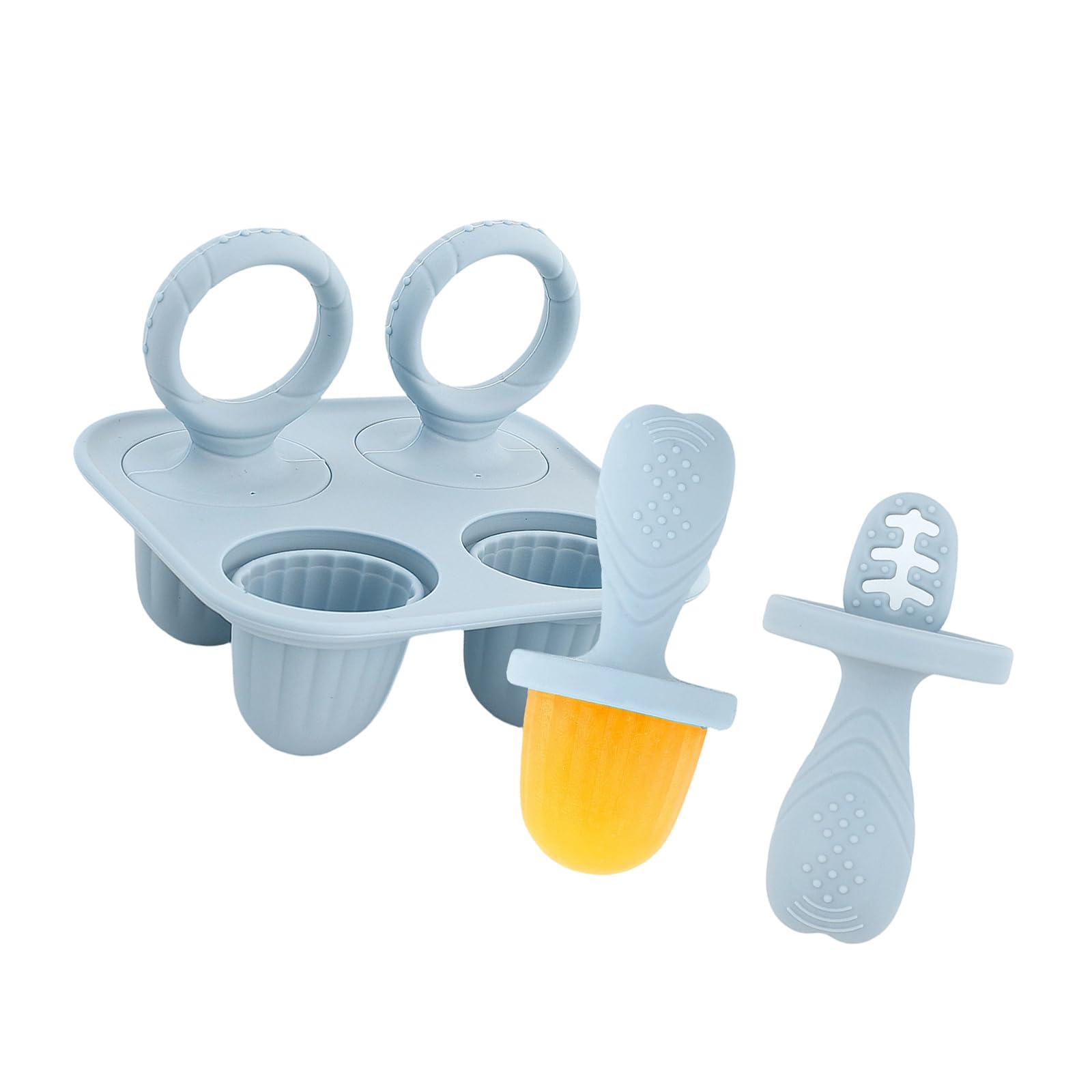 Msioytog Childrens Popsicles Tray Flexible Freezers Maker Popsicles Maker Quick Unmolding for Parent Child Cooking Activity Safe Elastomer Molds