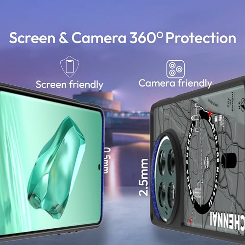 Image of KAPAVER Mag-X Back Cover Case Compatible with OnePlus 12 5G (PC+TPU) (GPS Chennai), Black