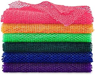 6 Pieces Body Exfoliating African Net Bath Sponge Exfoliating Shower Body Scrubber Back Scrubber Skin Smoother for Daily Use or Stocking Stuffer (Assorted Color)
