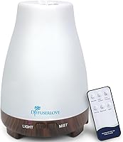 Vista 7 de Diffuserlove Difusores de aceite esencial de 6.8 fl oz, difusor de control remoto, humidificadores de niebla sin BPA, difusor de aromaterapia
