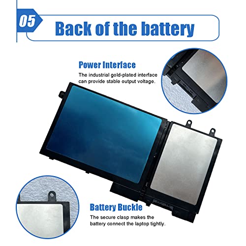 Image of 1V1XF Laptop Battery Compatible with Dell Latitude 5400 5410 5500 5510 Precision 3540 3550 Inspiron 7590 7591 7791 2-in-1 Series Notebook 01V1XF XV8CJ R8D7N 4GVMP 11.4V 42Wh /3500mAh 3-Cell