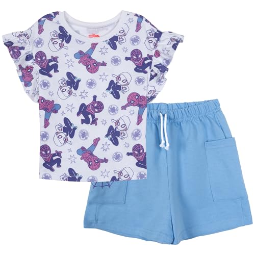 Marvel Spidey and His Amazing Friends Toddler Girls T-Shirt and French Terry Shorts Outfit Set...