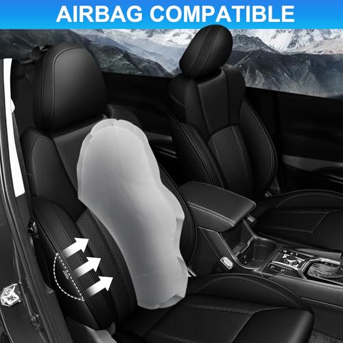 Image of IKABEVEM for Subaru Outback 2020-2025 Custom Fit Seat Covers Full Set Black | Pet-friendly, spill-resistant surface, soft padded comfort, Breathable, Waterproof, durable construction, upgrade seat Covers