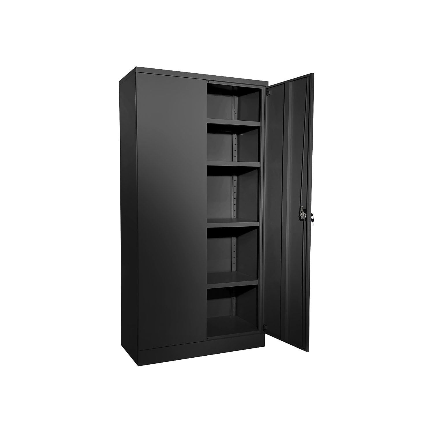 EUROKRAFT | Armoire métallique Nilas | avec 4 tablettes | h x l x p 1950 x 1000 x 500 mm | Noir Profond