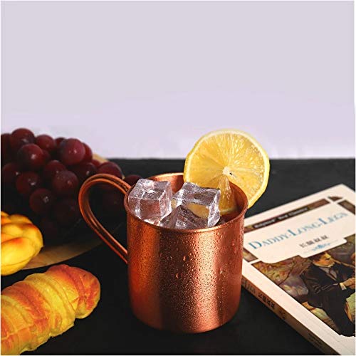 Pure Copper Mug Creative Coppery Handcrafted Durable Moscow Mule Cocktail Cup For Restaurant Bar Drinkware Party Kitchen h2 (415ml)