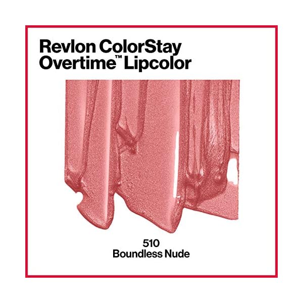 Revlon Liquid Lipstick with Clear Lip Gloss, ColorStay Overtime Lipcolor, Dual Ended with Vitamin E, 510 Boundless Nude, 0.07 Fl Oz