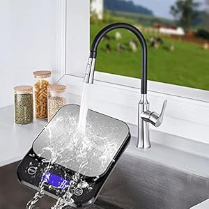 Upgrade keukenweegschaal, waterdicht IP67, 5 kg, digitale keukenweegschaal, USB, 0,1 g/0,01 oz, nauwkeurige ounce en gram, geschikt voor afvallen, bakken en koken, roestvrij staal