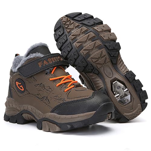 Girls Boys Snow Boots Lace Up Faux Fur Lined Sneakers Winter Warm Outdoor Shoes for Unisex Kids(/Little Kid/Big Kid)4