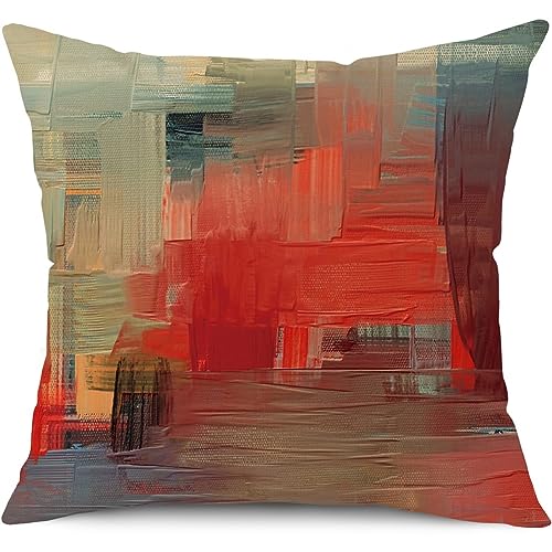 BCKAKQA Throw Pillow Covers 45 x 45cm Set of 4 Red Orange Decorative Cushion Covers 18x18 inches Soft Polyester Square Pillowcases for Bedroom Living Room Sofa Couch Bed Throw Pillow Cases - Image 3