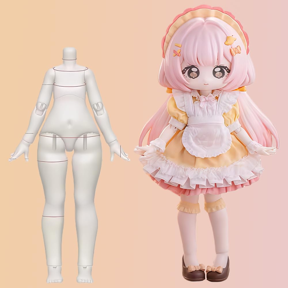 niannyyhouse BJD Blind Box Figurki, Ball Jointed Doll z ubraniami, seria Sweetr Girl, 1/12 Figurka kolekcjonerska w skali 1/12 (6 sztuk)