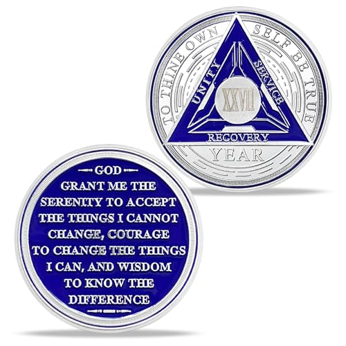 Image of Imasoner 27 Year Sobriety Coin Alcoholics Anonymous Medallion Sobriety Chip Anniversary Token Recovery Gift