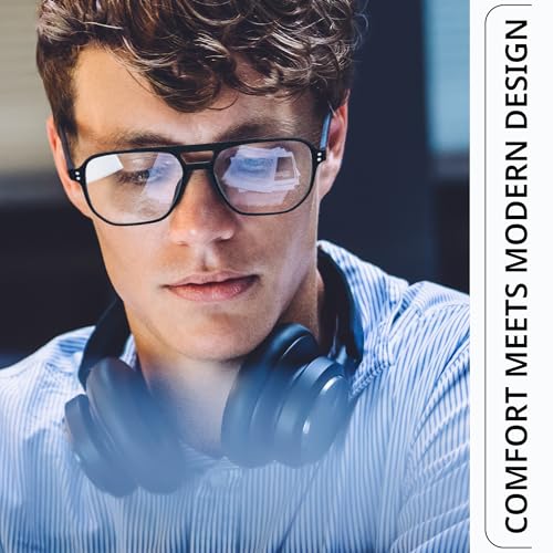 Image of livho Retro Aviator Blue Light Blocking Glasses for Women Men with Soft Case, Trendy Rectangle Computer Eyeglasses