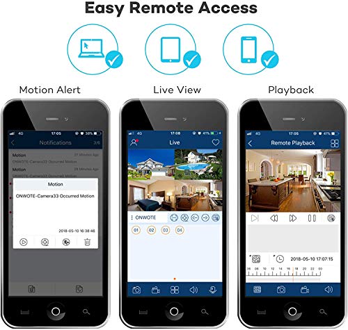 ONWOTE 16 Channel System 5MP HD Audio PoE Security Camera, 16CH 5MP H.265 NVR 4TB Hard Drive 16 Outdoor 5 Megapixels 1944P HD IP Ethernet Security Cameras, 100ft Night, Remote Monitoring System - Image 7
