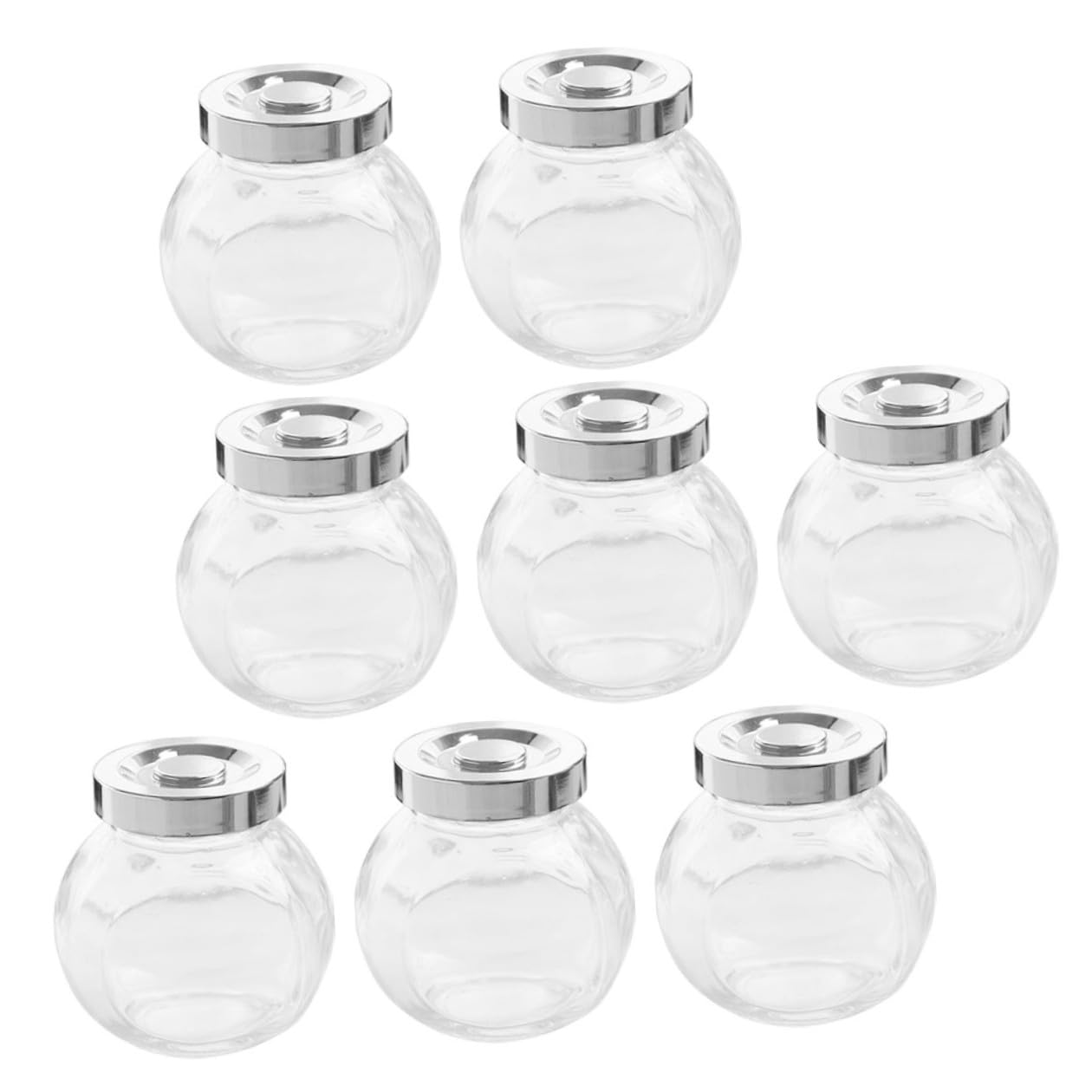 NUOBESTY 8 Stück Glas Vorratsdosen Mit Deckel Luftdicht Verschlossene Küchenaufbewahrung Rundes 180 Ml Glasbehälter Für Trockenfrüchte Und Lebensmittel