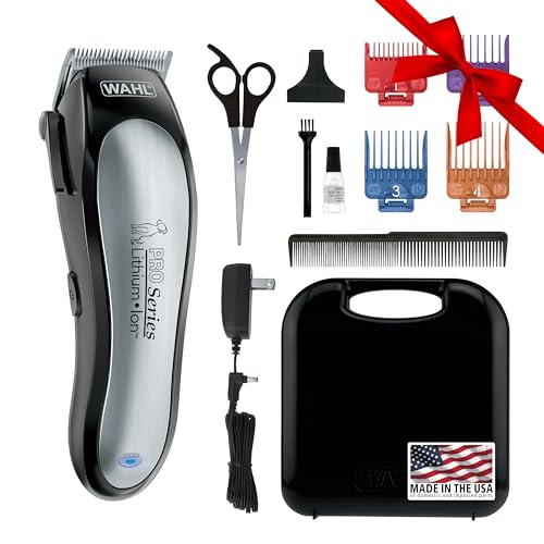 Wahl USA Lithium Ion Pro Series Cordless Animal Clippers – Rechargeable, Heavy-Duty, Electric Dog & Cat Grooming Kit for Small & Large Breeds with Thick to Heavy Coats – Model 9766