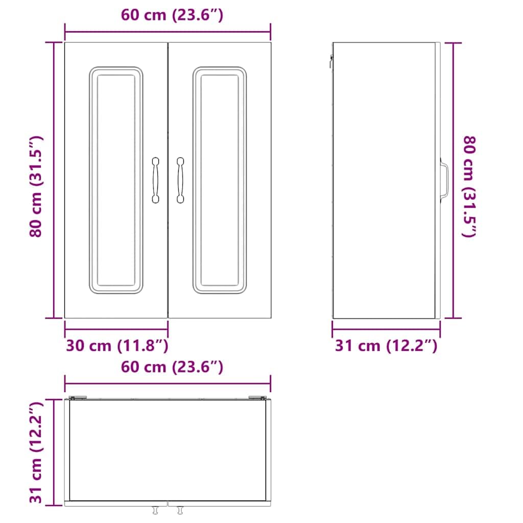 vidaXL Front do zmywarki Kalmar Szary Sonoma 60 x 31 x 80 cm