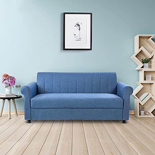 Wipro Furniture Fabric Sofa 3 Seater Blue