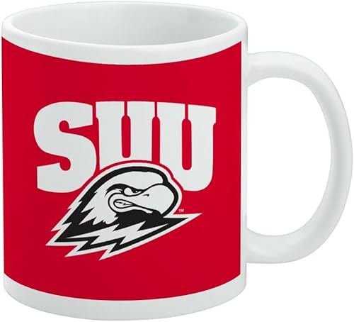 Vista 249 de Taza de cerámica con el logotipo principal de la Universidad de St. John, taza de regalo novedosa para café, té y bebidas calientes, 11oz, blanca