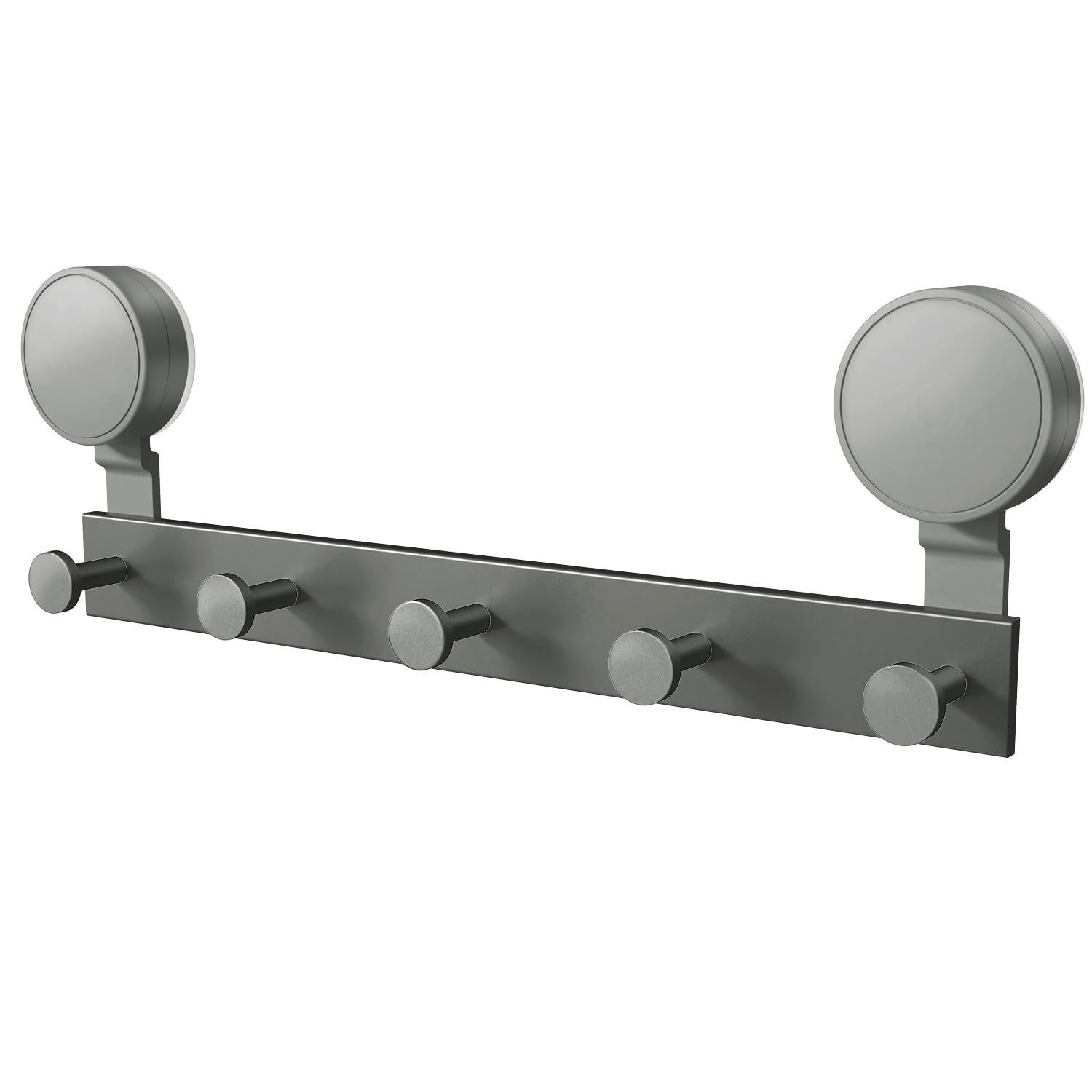 VEHHE Coat Rack Wall Mount, Super Suction Self-Adhesive Coat Hooks Wall Mount, No-Drill Heavy Duty Aluminum Wall Coat Rack for Bathroom, Bedroom (Gunmetal Gray)