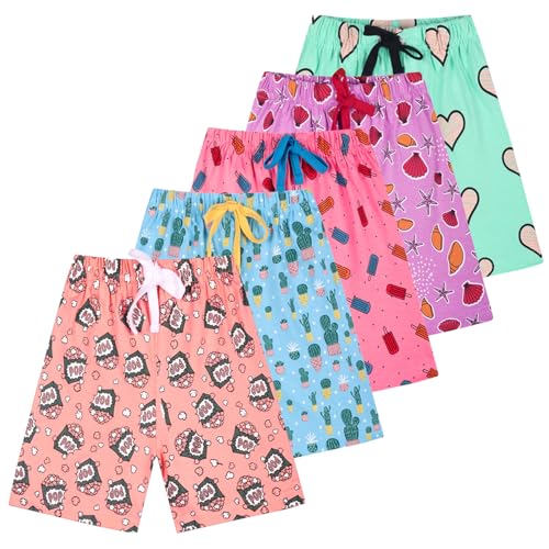 Image of T2F Girls Cotton Printed Shorts (Pack of 5)