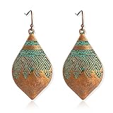 Creative Retro Green Bronze Leaf Earrings for Women Personalized Bohemian Hypoallergenic Jewelry Gift (13 Retro Earrings)