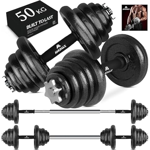 Amonax 50kg Adjustable Dumbbells Weight Set Cover