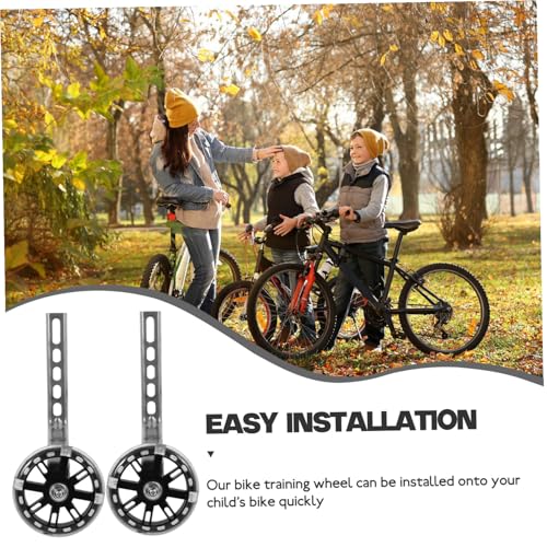 Ruedas de Entrenamiento PRETYZOOM para Bicicleta, ruedas auxiliares resistentes con luz LED parpadeante, soporte oscuro para principiantes miniatura 3