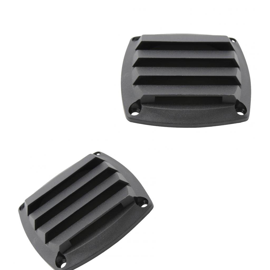 Homyl2pcs 3 Inch Plastic Louvered Vents Boat Marine Yacht - Black