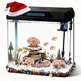 Nobleza - 30L Aquarium Komplettset, Nano Aquarium mit Eingebautem Filtersystem und LED-Beleuchtung, Stabiles Einsteigerbecken für Zuhause oder Büro - Schwarz