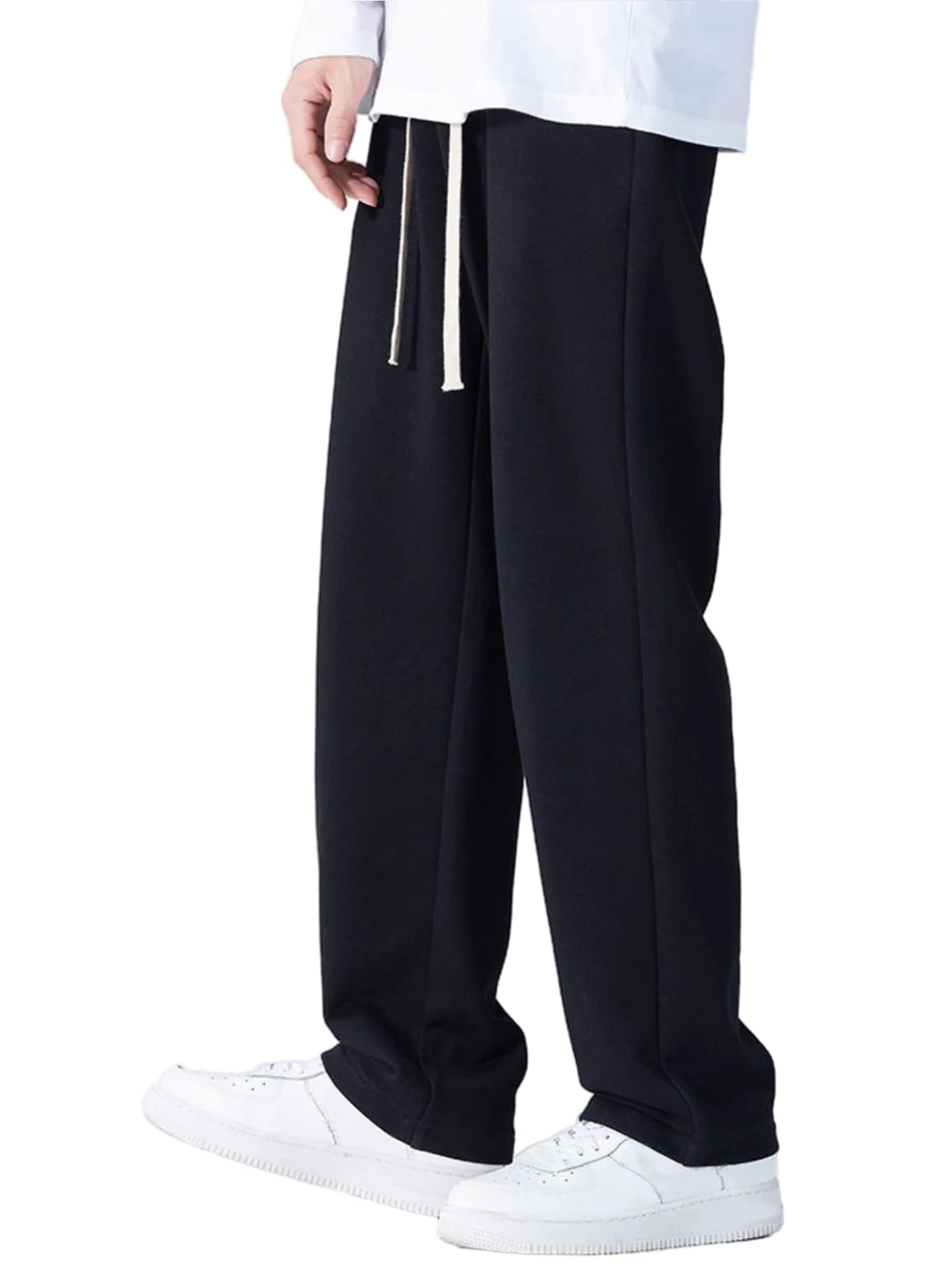 dockstreet relaxxed fit Long Length Trouser Style Drawstring Lounge Trousers for Men/Trending Style, Relaxed Casual Pants for Men