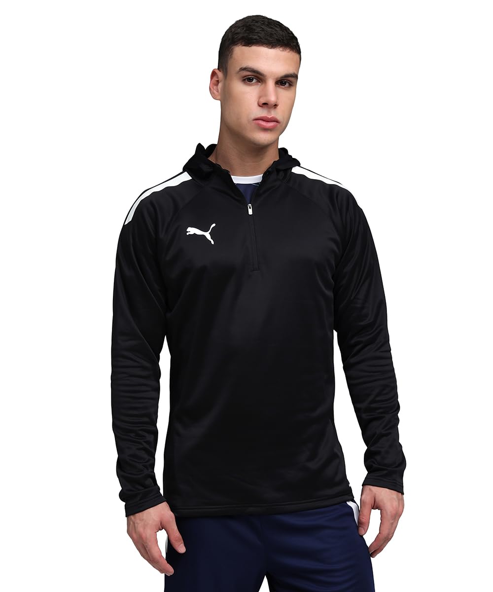 PUMA Men's teamLIGA Training Fleece Sweater, Puma Black-puma White, size: L